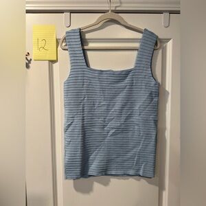 Blue Ribbed Tank Top